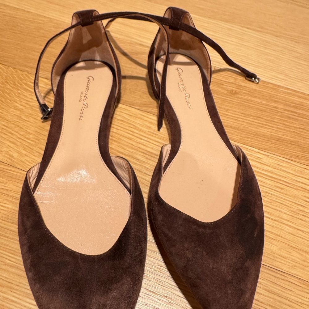 Gianvito Rossi Brown Suede Women's Shoes